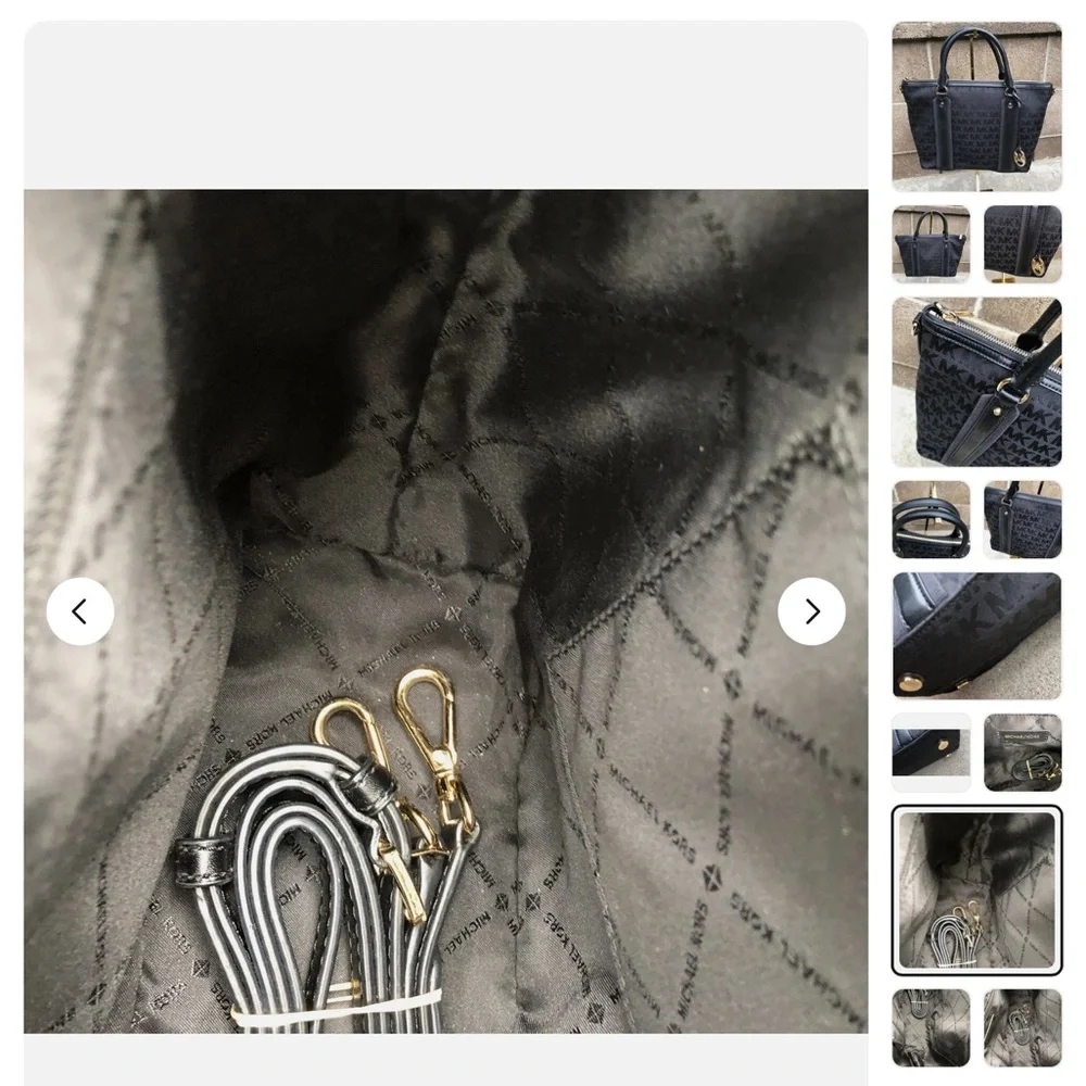 🖤Michael Kors Signature Griffin Jacquard Satchel Crossbody Newer Handbag - Picture 10 of 15